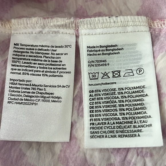 h&m tie detailed crepe v neck Maxi dress Pink Cream Loose Fit S/M - Picture 11 of 14